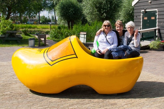 June, Helen and Carmel in a large clog