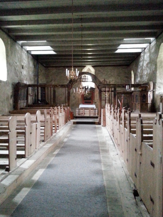 Interior of the Eidfjord Old Church